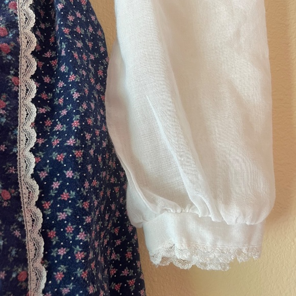 Gunne Sax Jeunes Filles by Jessica Girls 14 VTG Prairie Rose Bud High Neck Lace - Picture 9 of 13